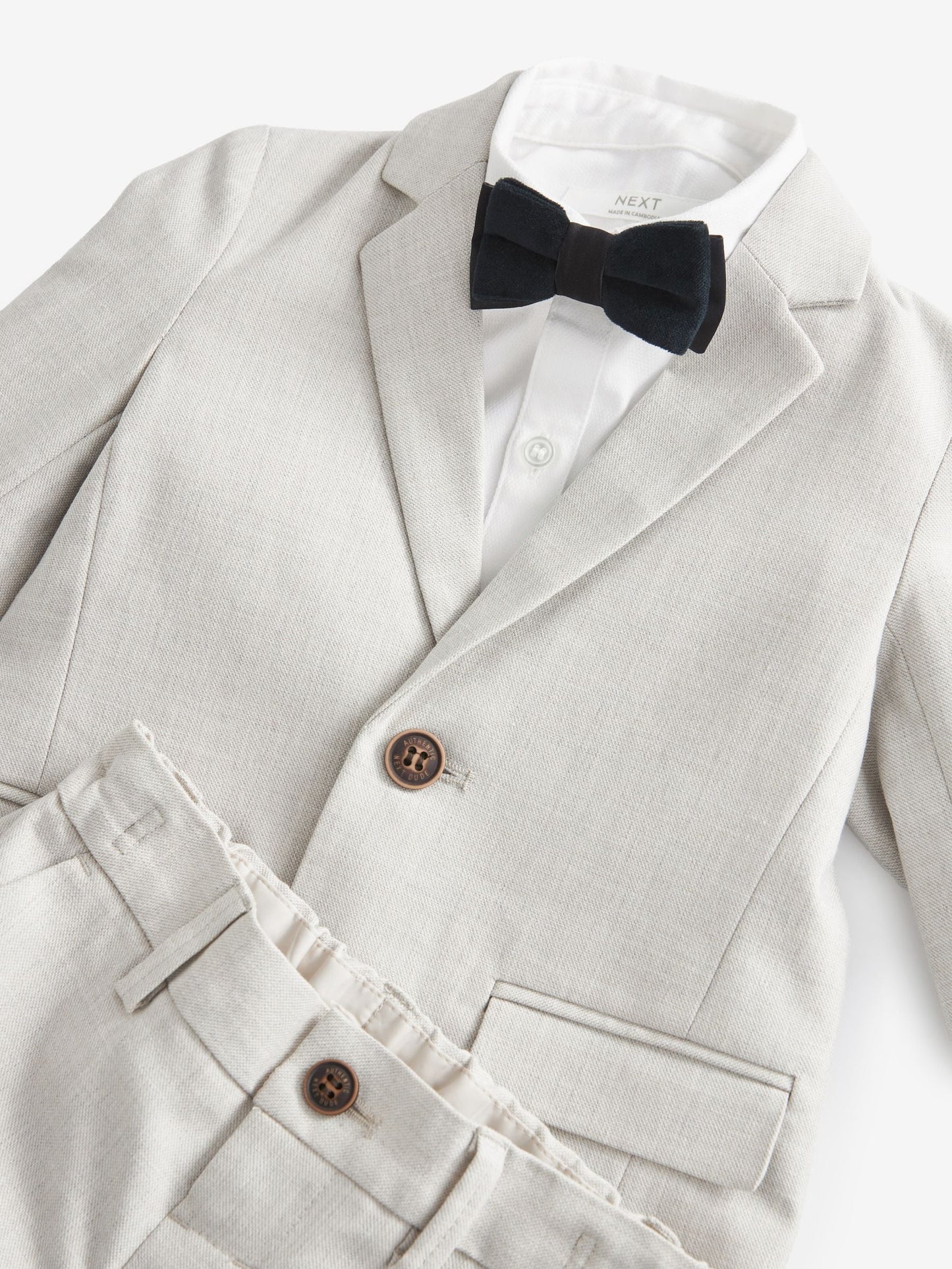 Dsiney Kidz - Neutral Blazer, Shirt & Trouser Set Blazer Shirt Trousers and Bow Tie Set (3mths-12yrs) image 10