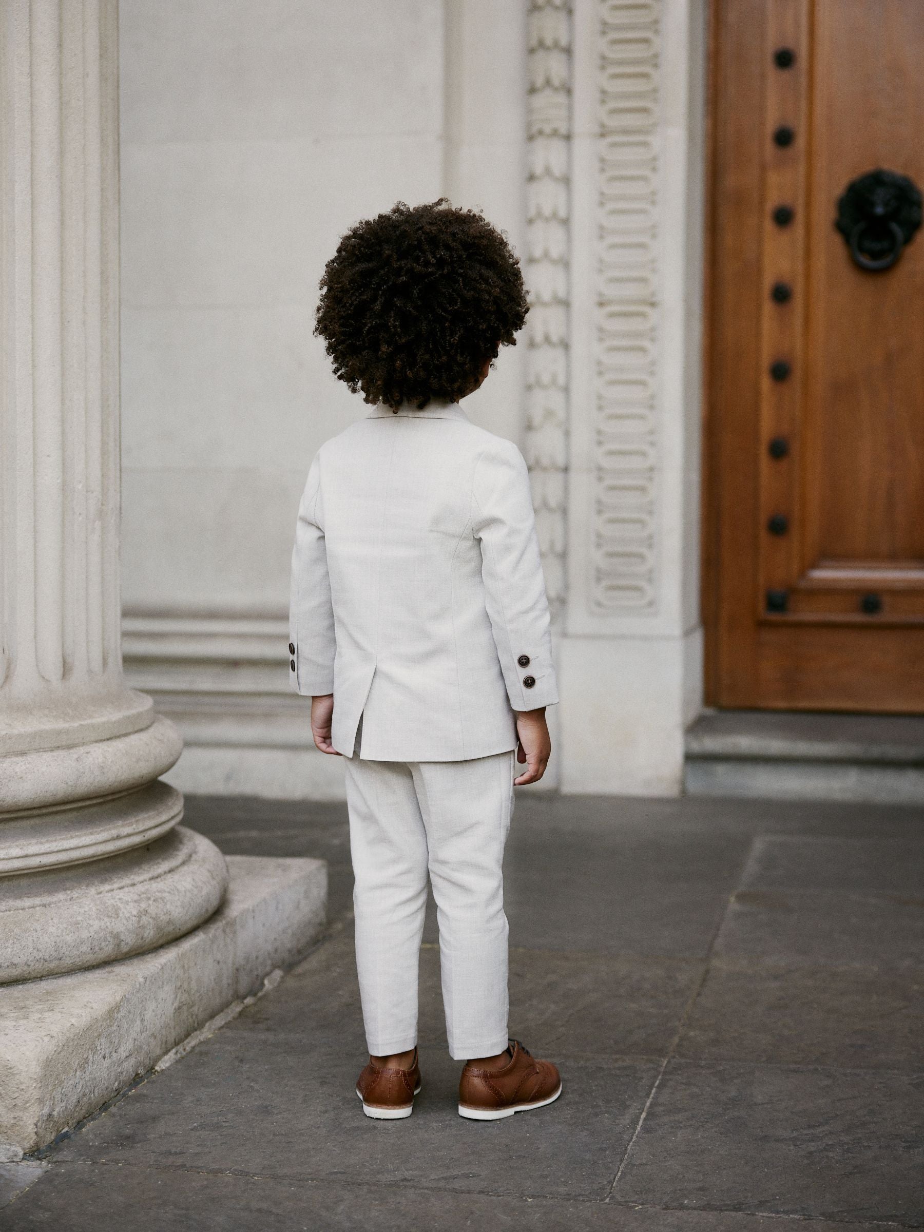 Dsiney Kidz - Neutral Blazer, Shirt & Trouser Set Blazer Shirt Trousers and Bow Tie Set (3mths-12yrs) image 2
