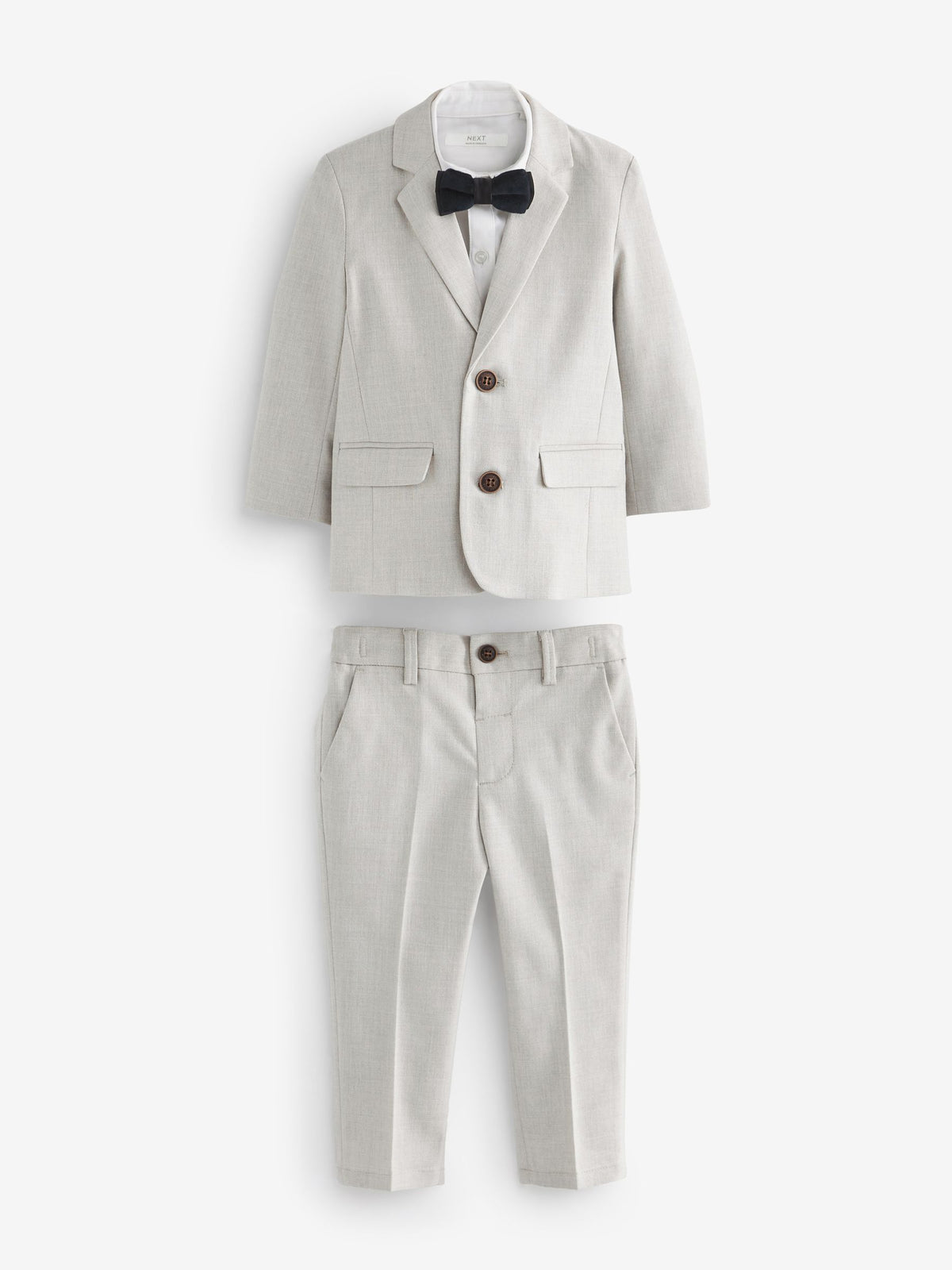 Dsiney Kidz - Neutral Blazer, Shirt & Trouser Set Blazer Shirt Trousers and Bow Tie Set (3mths-12yrs) image 4