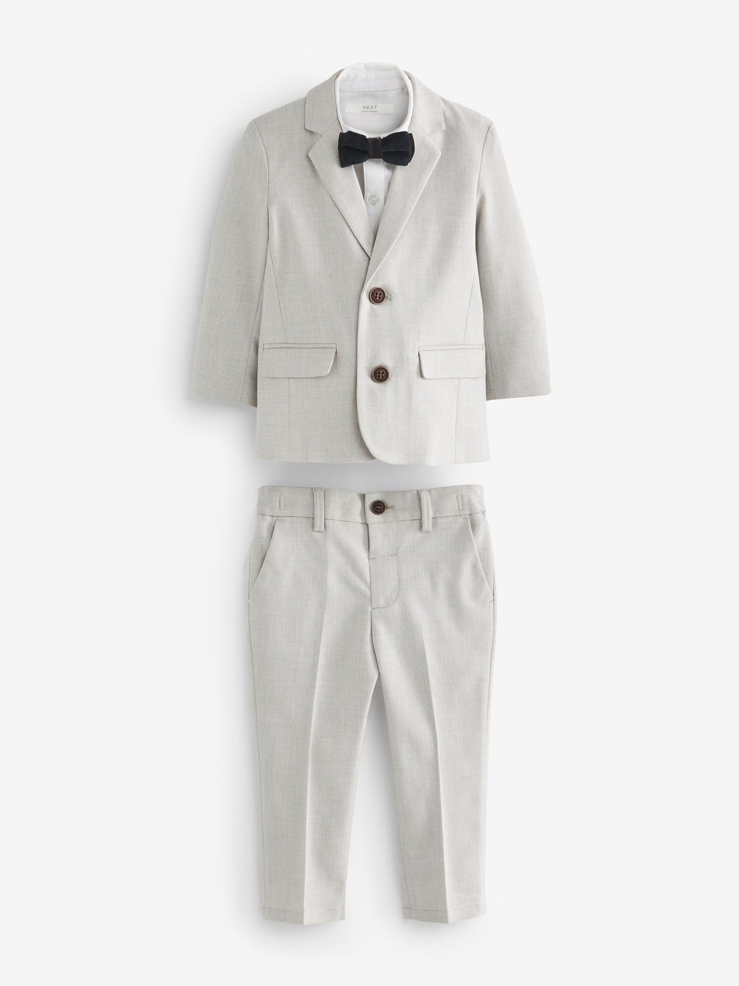Dsiney Kidz - Neutral Blazer, Shirt & Trouser Set Blazer Shirt Trousers and Bow Tie Set (3mths-12yrs) image 4