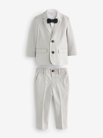 Dsiney Kidz - Neutral Blazer, Shirt & Trouser Set Blazer Shirt Trousers and Bow Tie Set (3mths-12yrs) image 4