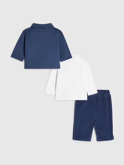River Island Blue Bear Shacket Polo & Trousers 3 Pack Set - image 3