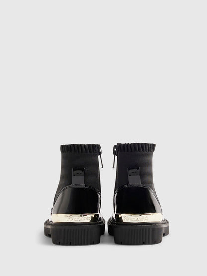 River Island Black Frill Front Zip Boots - image 2