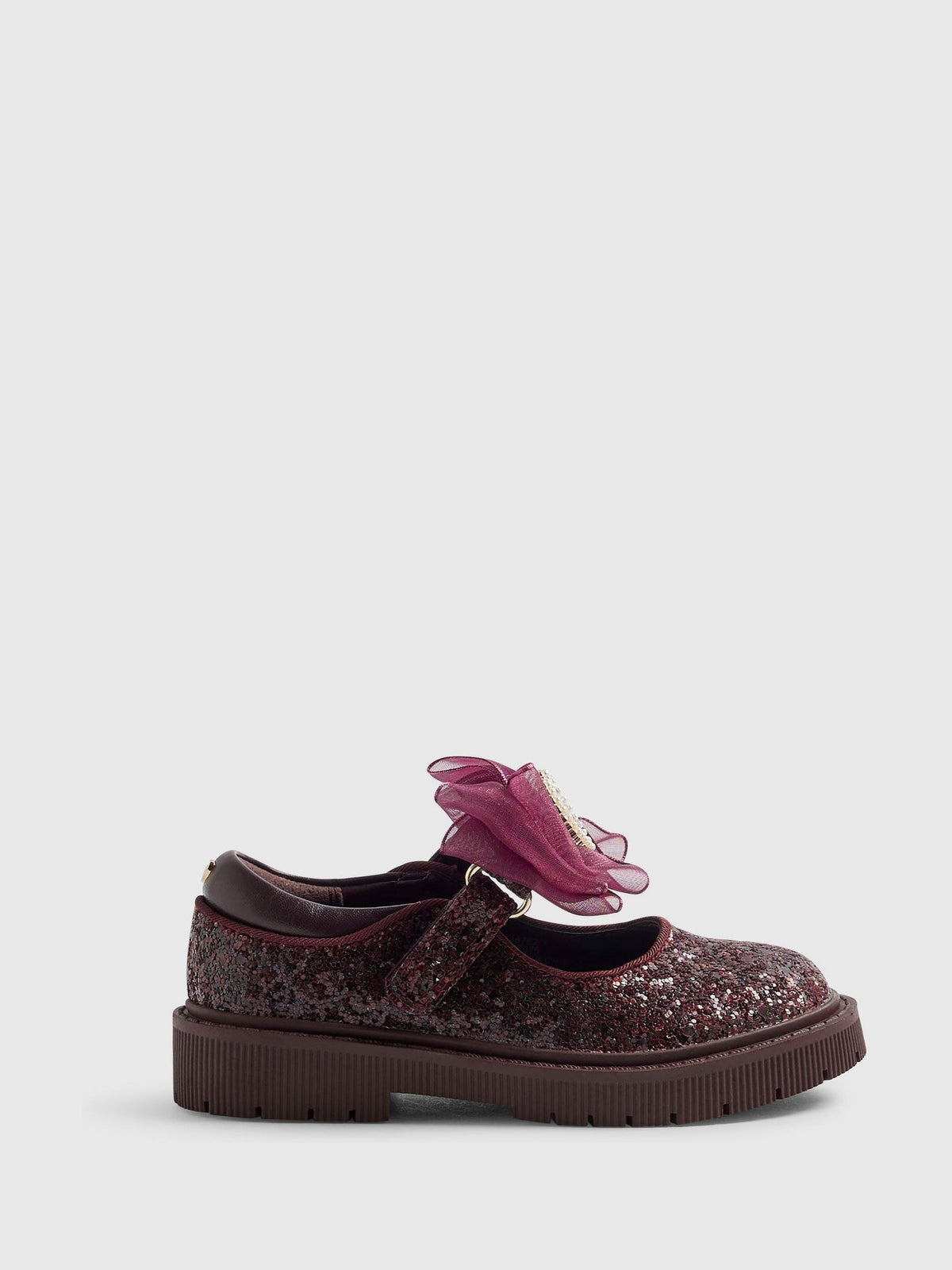River Island Red Glitter Bow Mary Jane Shoes - image 1