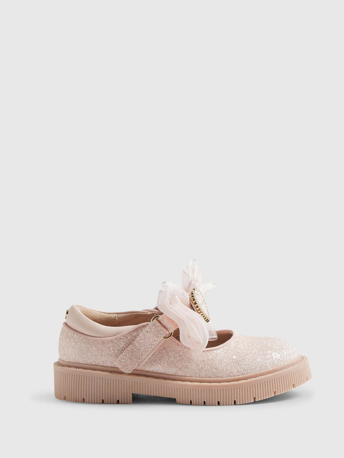 River Island Pink Glitter Bow Mary Jane Shoes - image 1