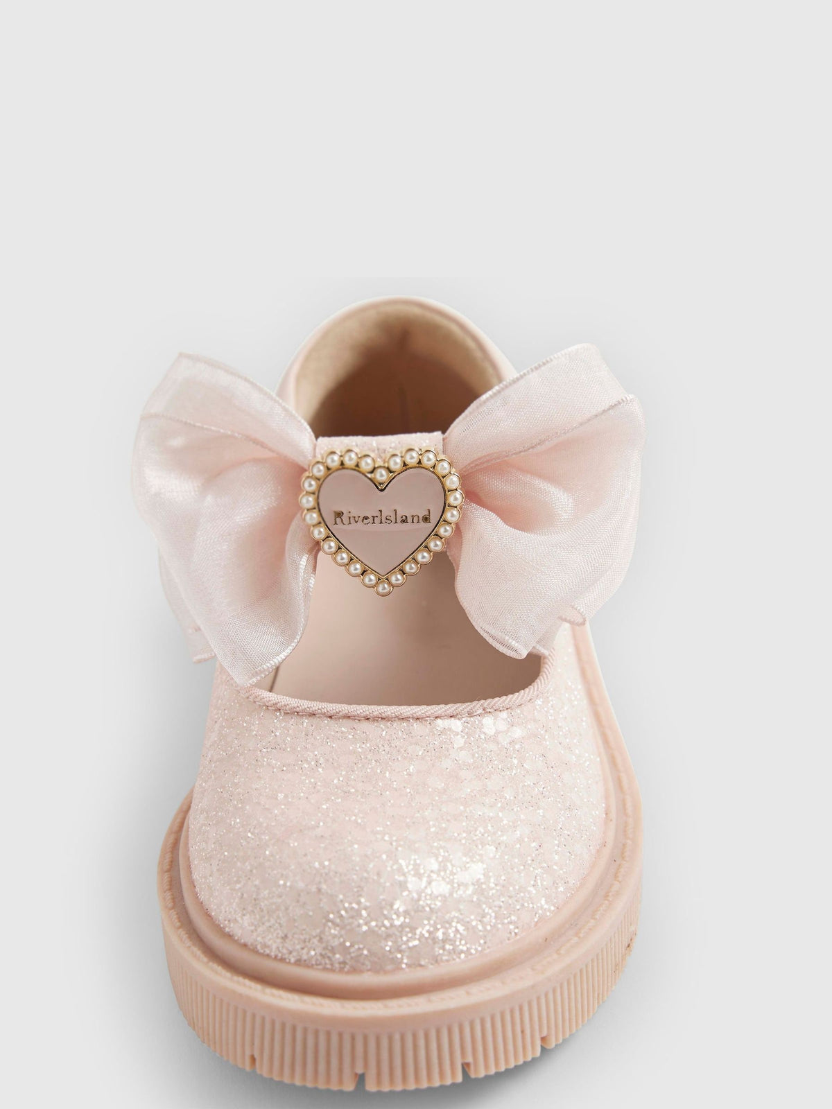 River Island Pink Glitter Bow Mary Jane Shoes - image 4