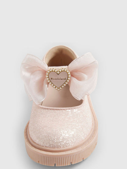 River Island Pink Glitter Bow Mary Jane Shoes - image 4