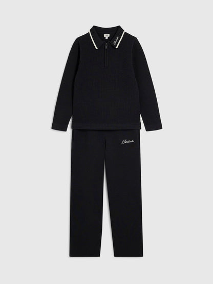River Island Black Polo Top & Trousers Set - image 3