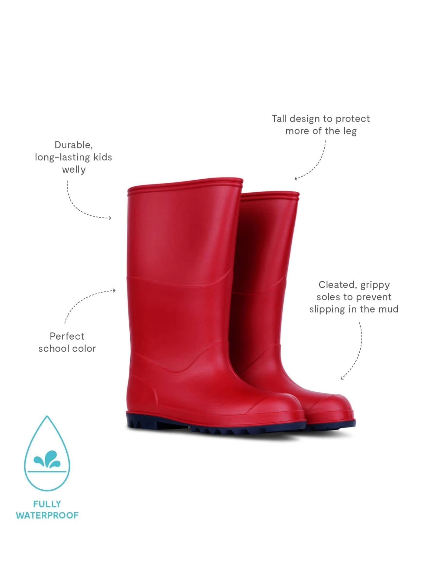 Muddy Puddles Red Classic Waterproof Wellies image 5