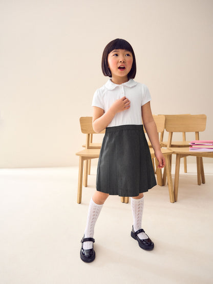 Grey 2-In-1 Short Sleeve School Pinafore Dress (3-14yrs) image 1