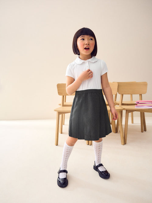 Dsiney Kidz - Grey 2-In-1 Short Sleeve School Pinafore Dress (3-14yrs) image 1