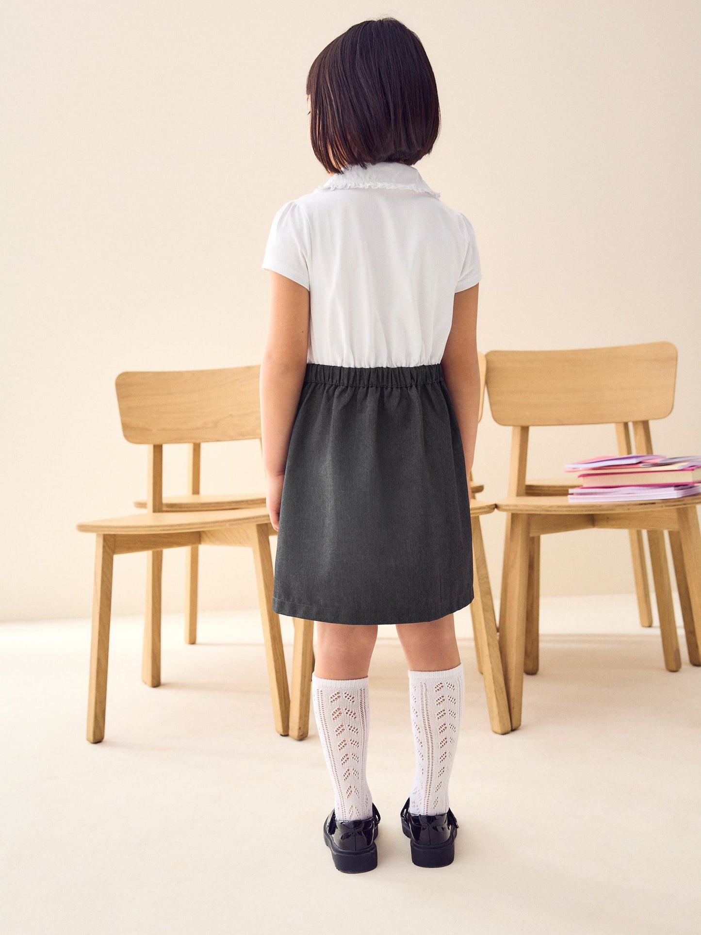 Grey 2-In-1 Short Sleeve School Pinafore Dress (3-14yrs) image 4