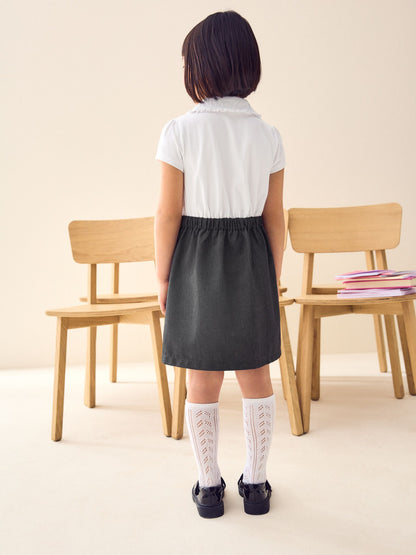 Grey 2-In-1 Short Sleeve School Pinafore Dress (3-14yrs) image 4
