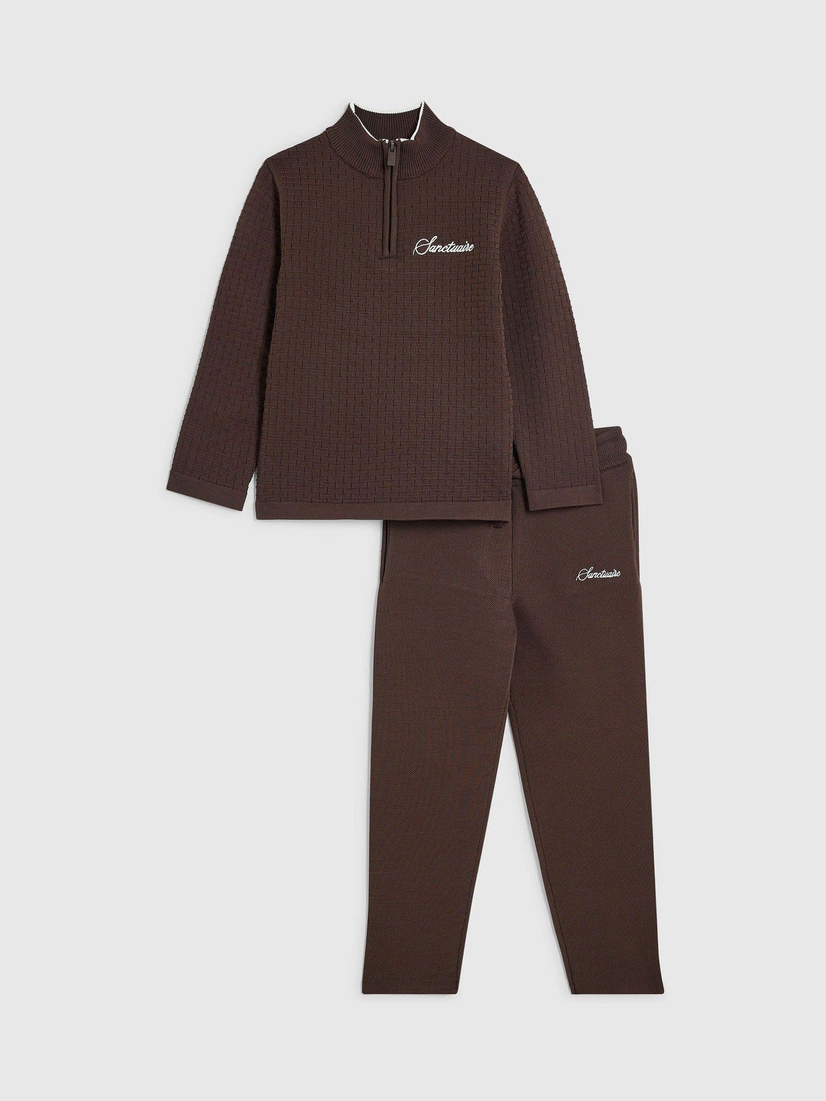 River Island Brown Zip Through Funnel Sweat Top & Joggers Set - image 1