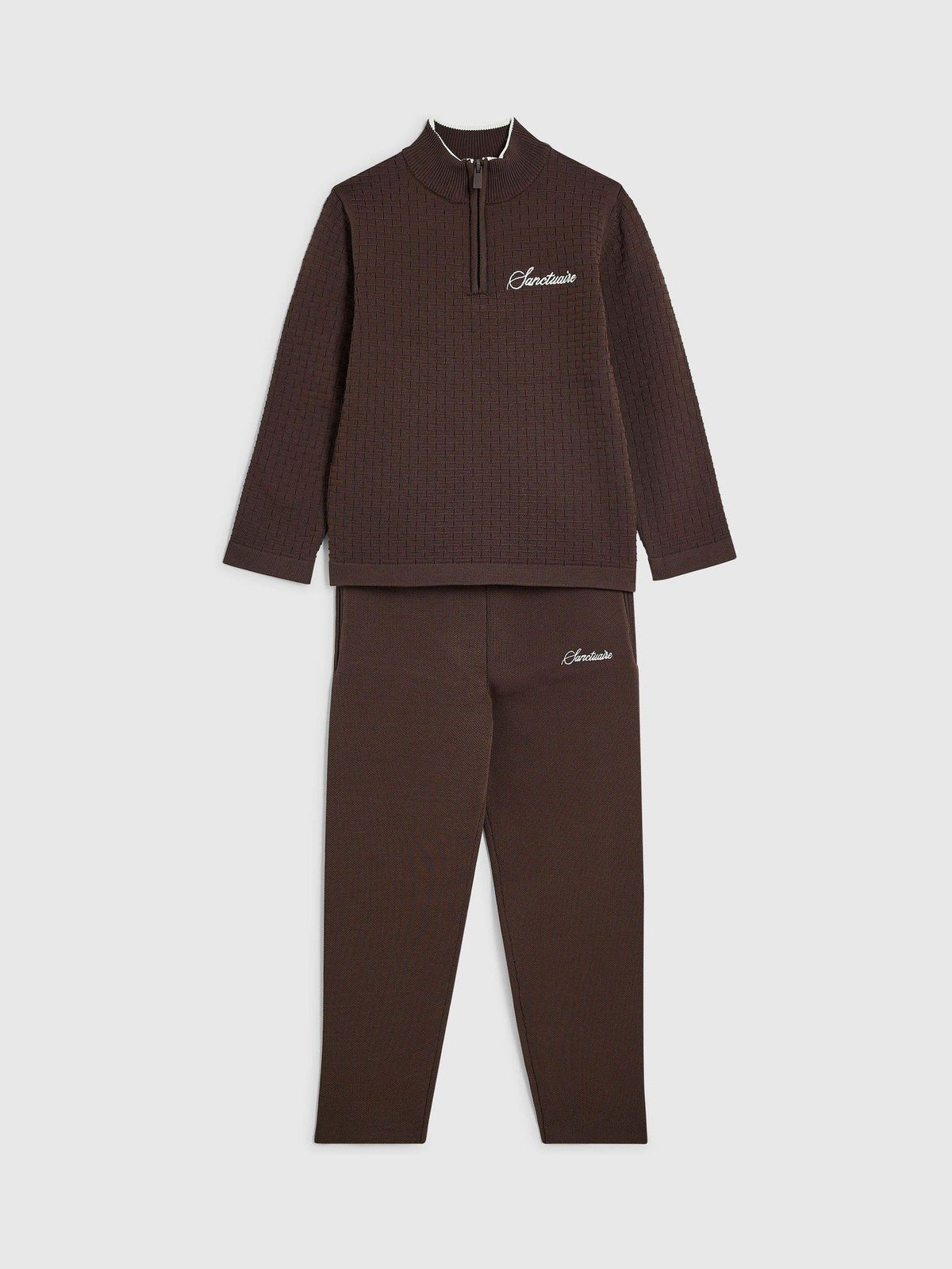 River Island Brown Zip Through Funnel Sweat Top & Joggers Set - image 3