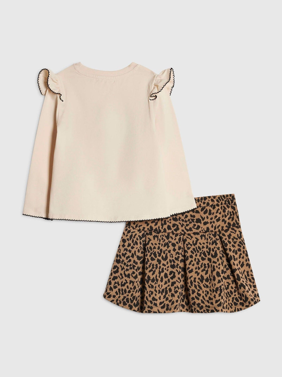 River Island White Iconic Bear Top & Leopard Skirt Set - image 3