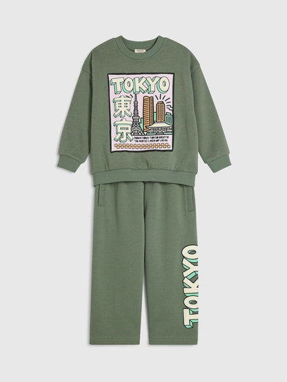 River Island Green Tokyo Cartoon Sweatshirt & Joggers Set - image 3