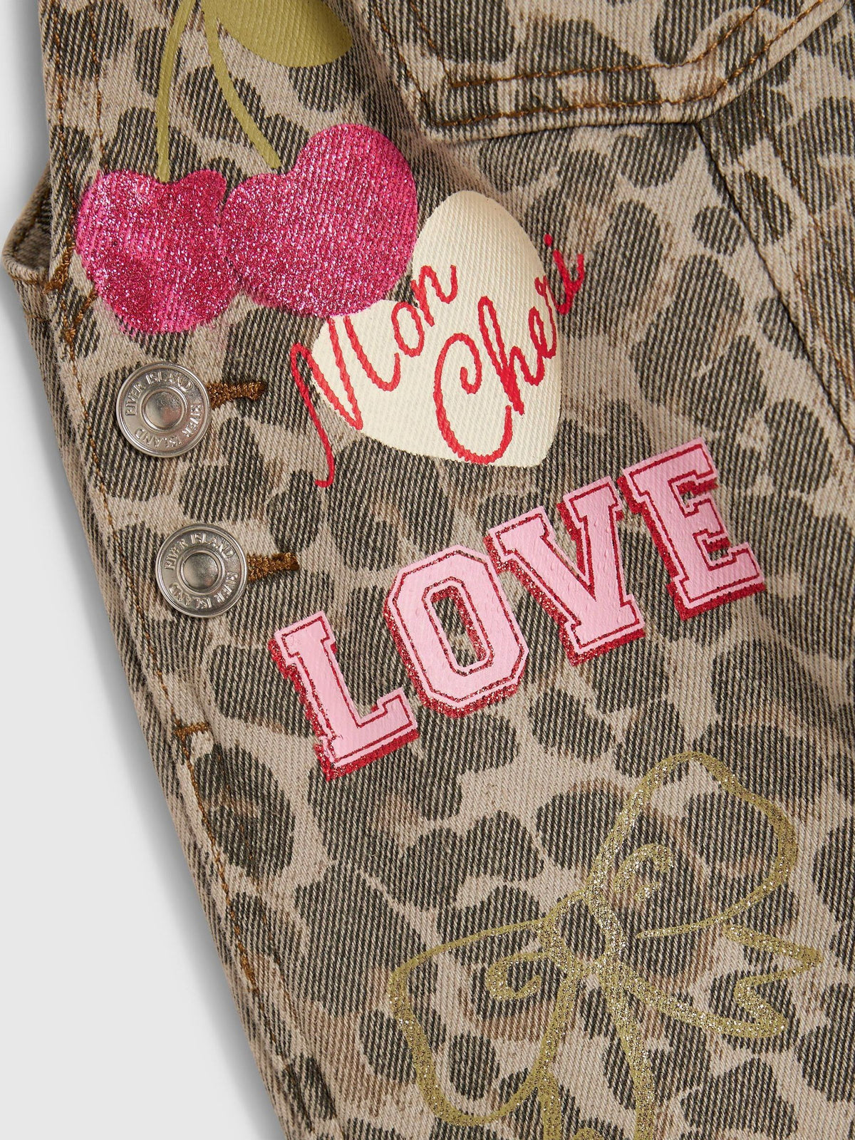 River Island Brown Leopard Badged Dungarees - image 3