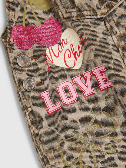River Island Brown Leopard Badged Dungarees - image 3