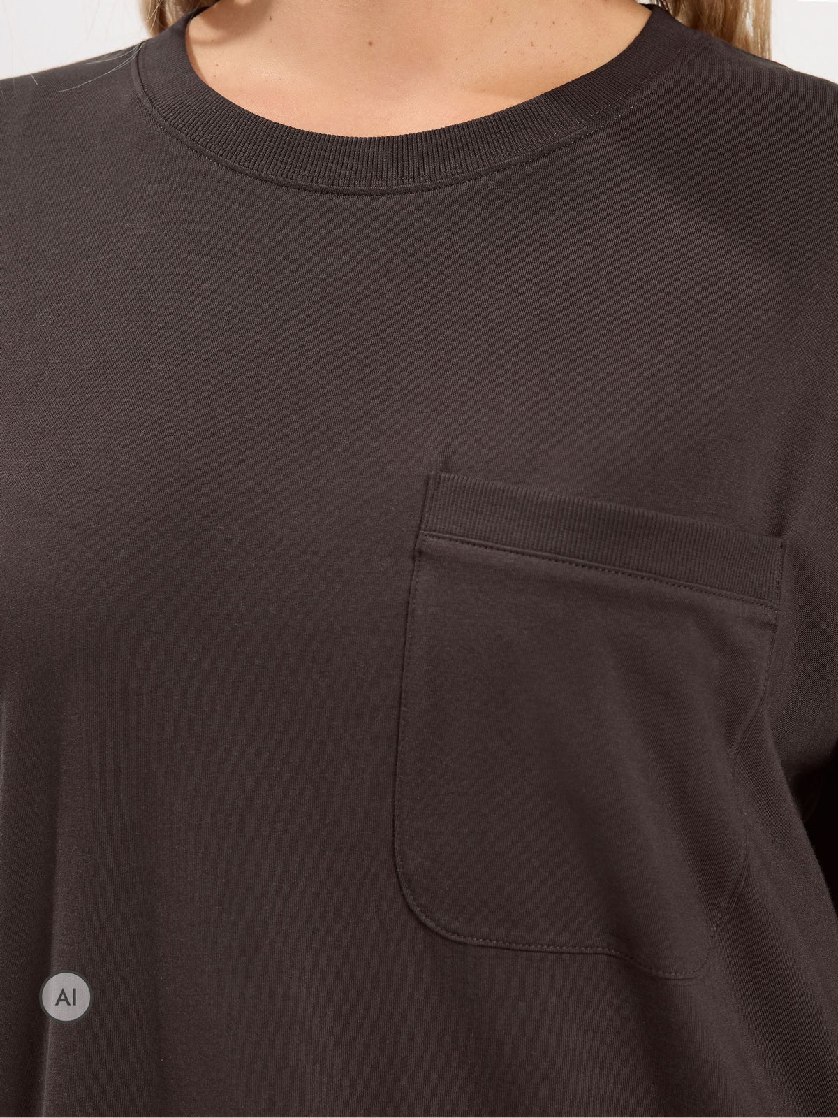 Yours Curve Brown Long Sleeve Pocket Top - image 4