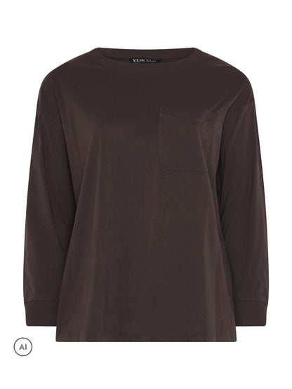 Yours Curve Brown Long Sleeve Pocket Top - image 5
