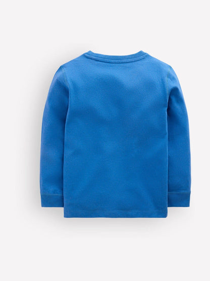 Boden Blue Vintage Wash Linear Stitch T-Shirt - image 2