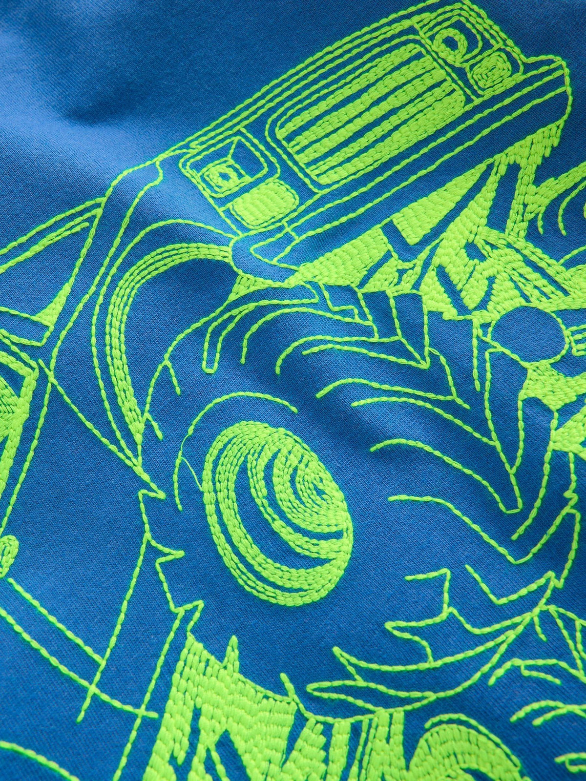 Boden Blue Vintage Wash Linear Stitch T-Shirt - image 3