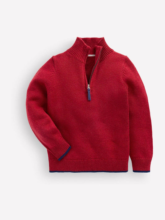 Boden Red Heritage Half-Zip Jumper - image 1