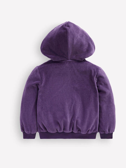 Boden Purple Velour Cosy Zip-Through Hoodie - image 2