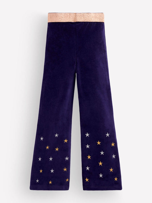 Boden Blue Velvet Flared Leggings - image 1