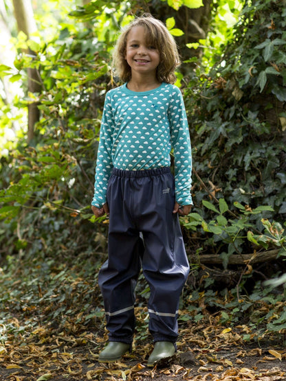 Muddy Puddles Navy Blue Rainy Day Waterproof Over Trousers image 1