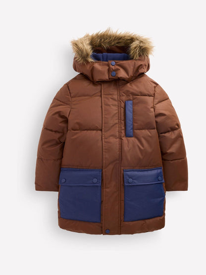 Boden Brown Fleece Lined Padded Coat - image 1