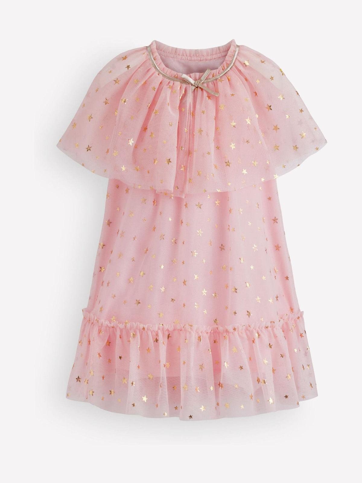 Boden Pink Star Tulle Cape Dress - image 1