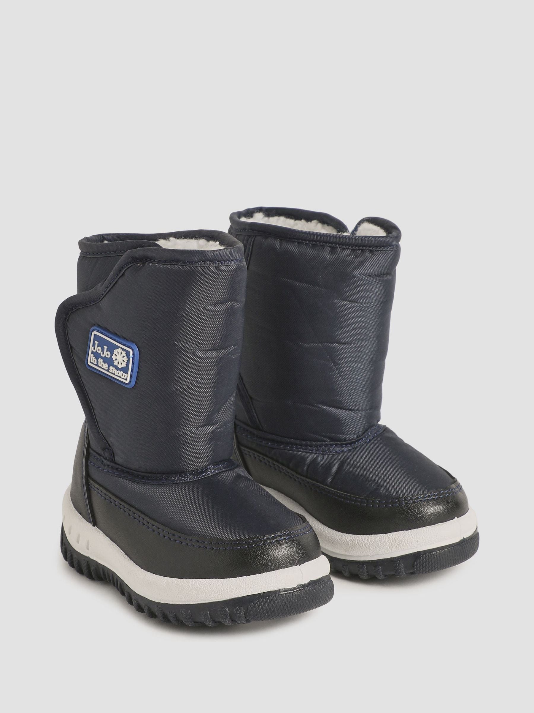 JoJo Maman Bébé Navy Blue Cosy Snow Boots image 1