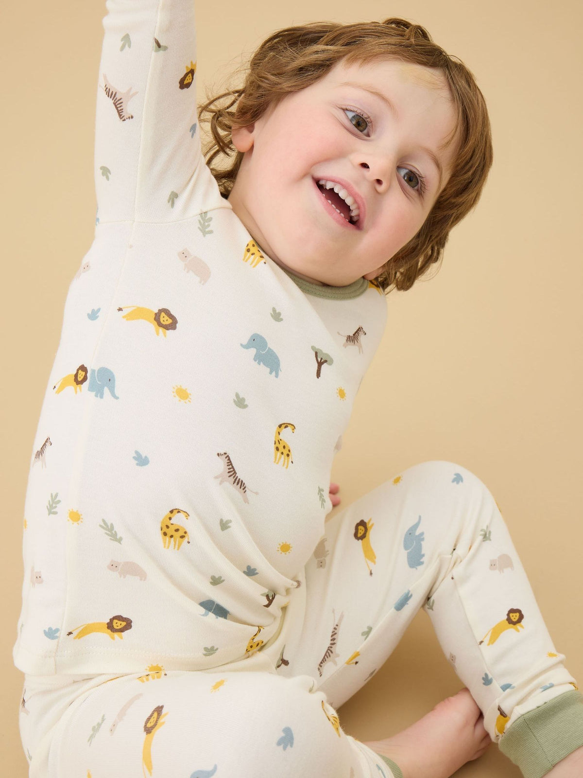 MORI Cream Safari Print Supersoft Pyjamas Set - image 2