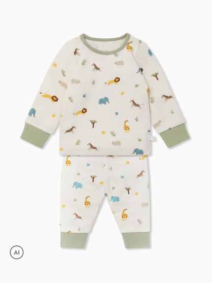 MORI Cream Safari Print Supersoft Pyjamas Set - image 3
