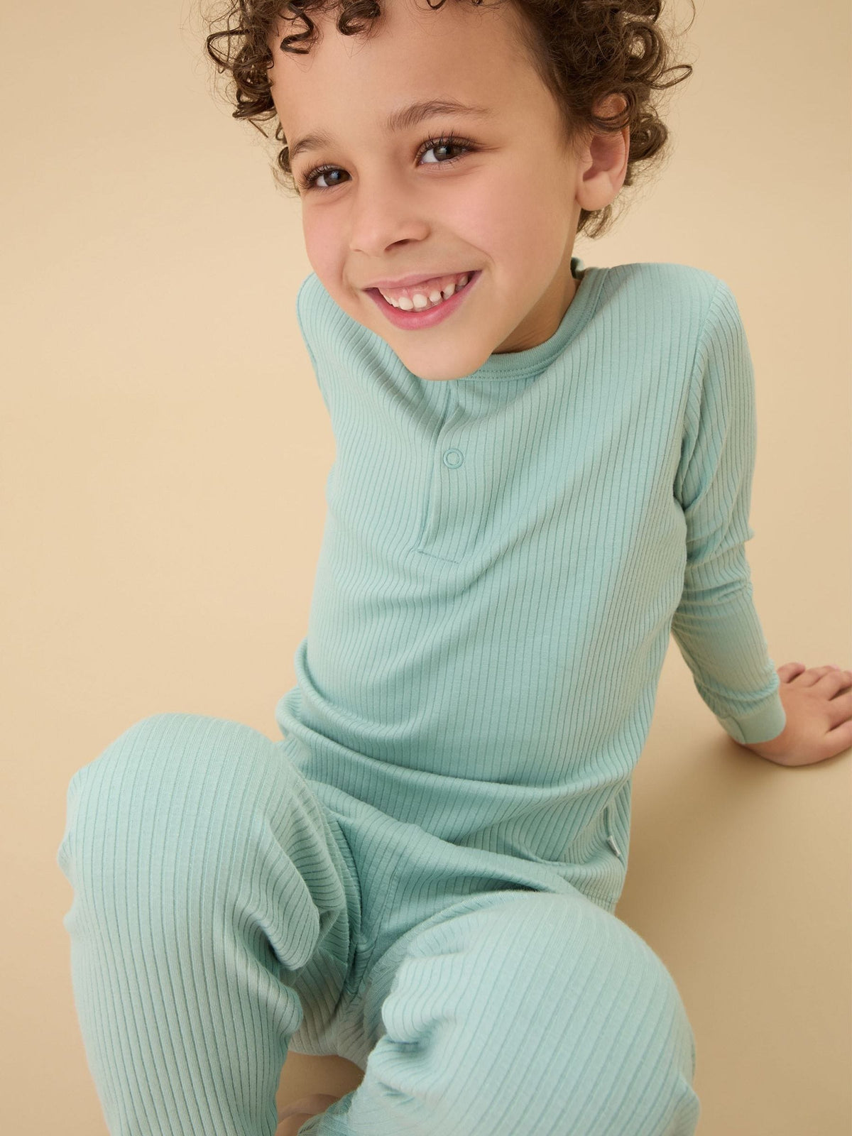 MORI Mint Green Supersoft Ribbed Pyjamas Set - image 1