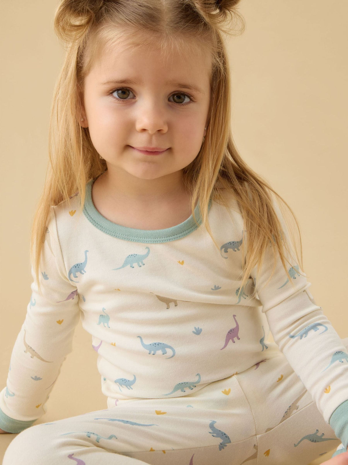 MORI Cream Dino Print Supersoft Pyjamas Set - image 2