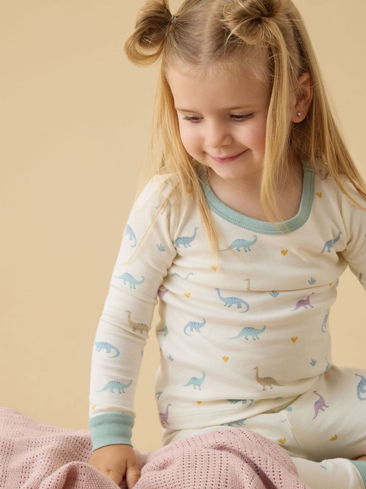 MORI Cream Dino Print Supersoft Pyjamas Set - image 3