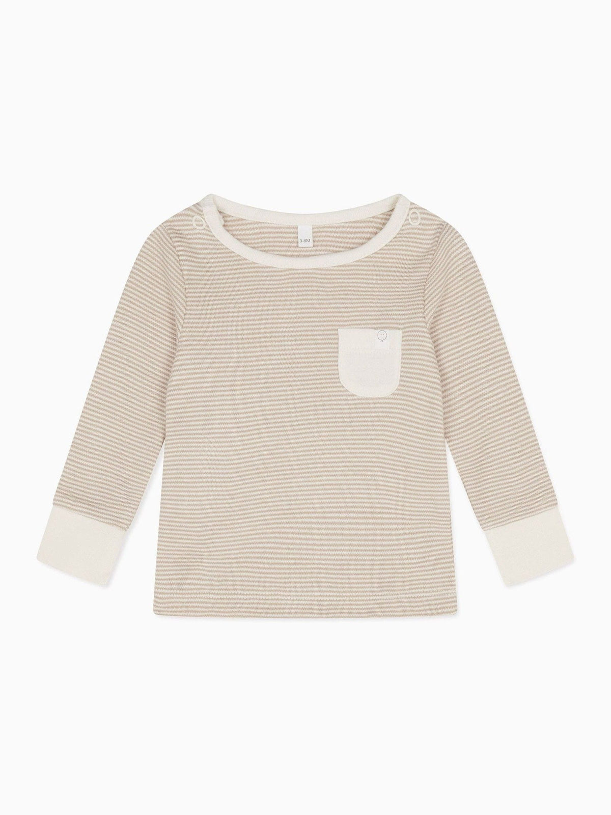 MORI Natural Oatmeal Stripe Supersoft Pyjamas Set - image 2