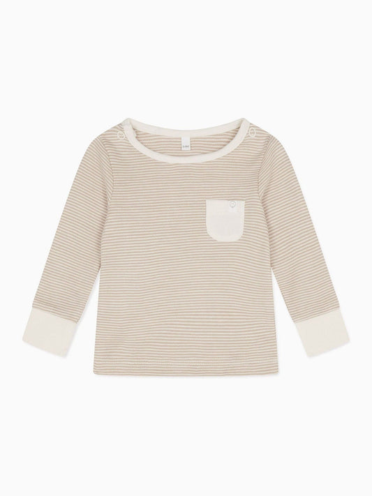 MORI Natural Oatmeal Stripe Supersoft Pyjamas Set - image 2