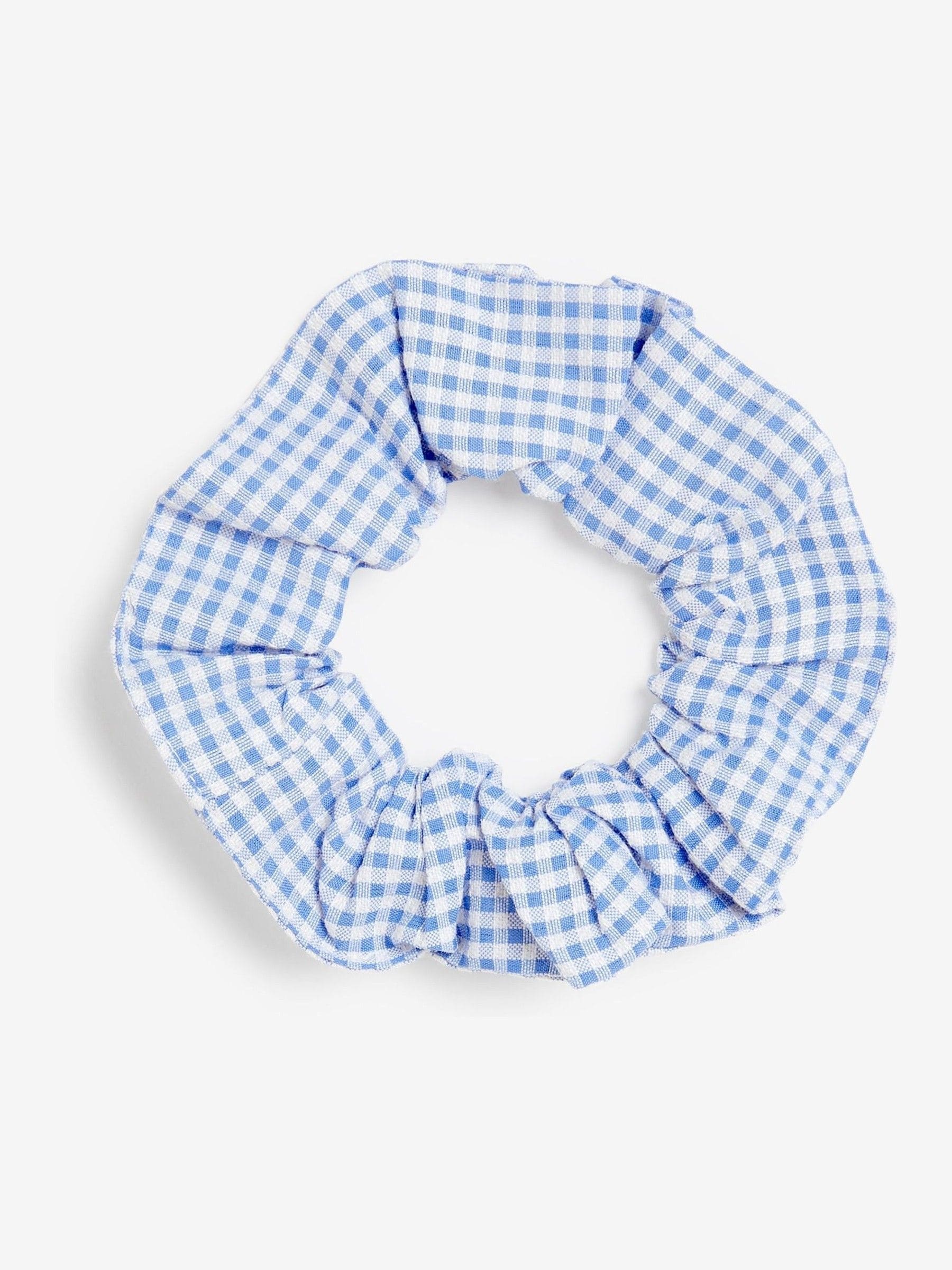 Blue Gingham Cotton Rich Belted School Dress with Scrunchie (3-14yrs) image 11