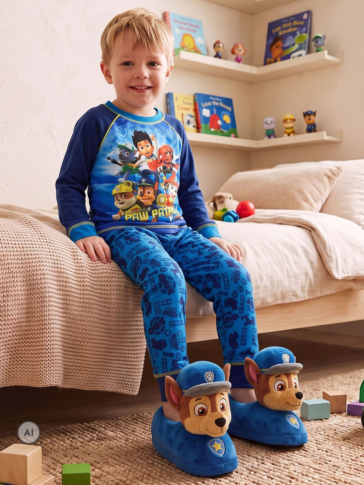 Character Blue PAW Patrol Novelty Chase 3D Head Slippers - image 11