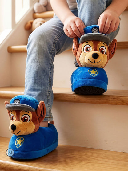 Character Blue PAW Patrol Novelty Chase 3D Head Slippers - image 9