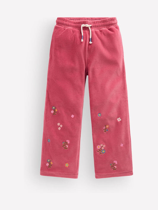 Boden Pink Velour Wide Leg Joggers - image 1