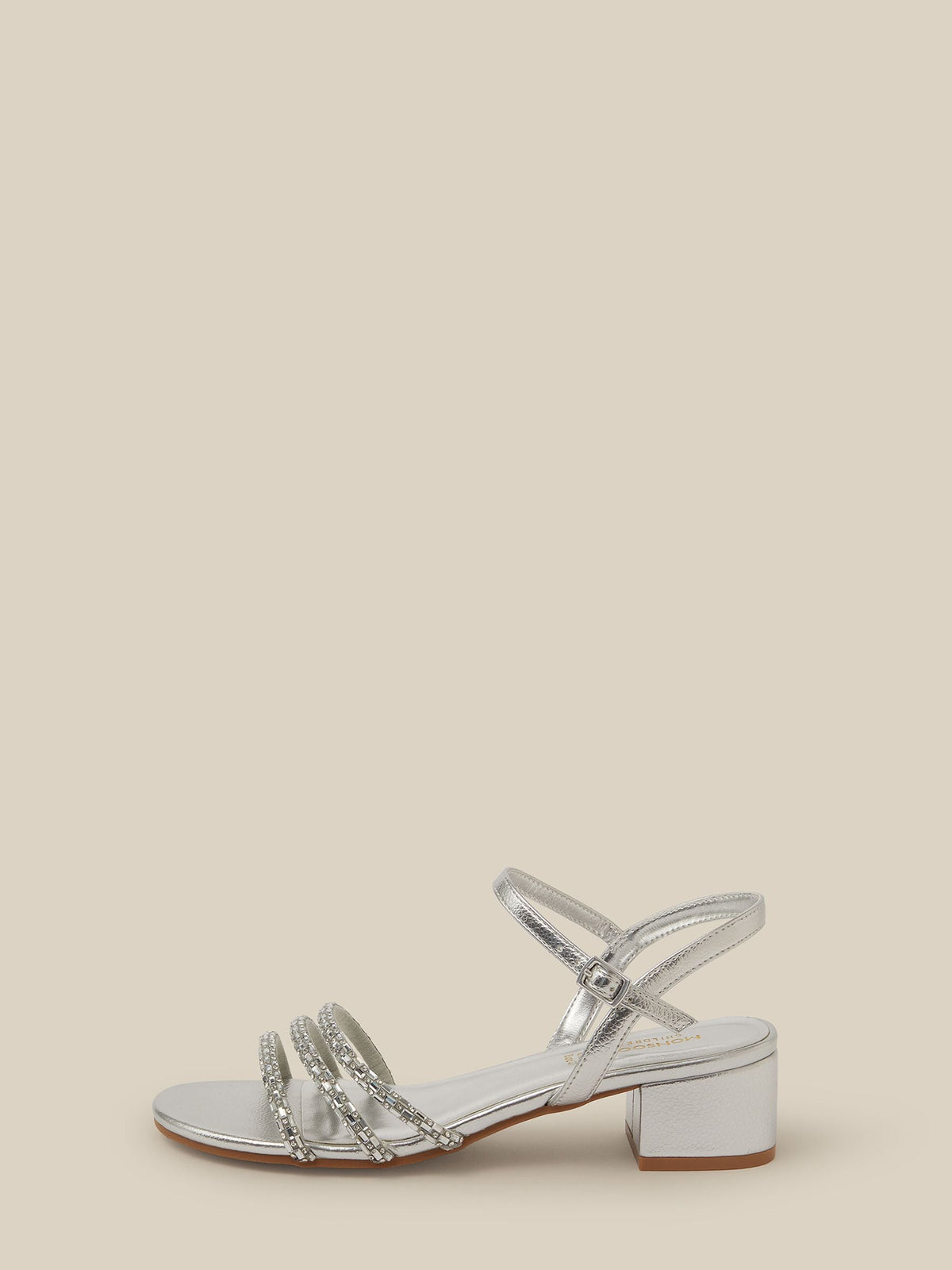 Monsoon Silver Embellished Strap Metallic Heels - image 2