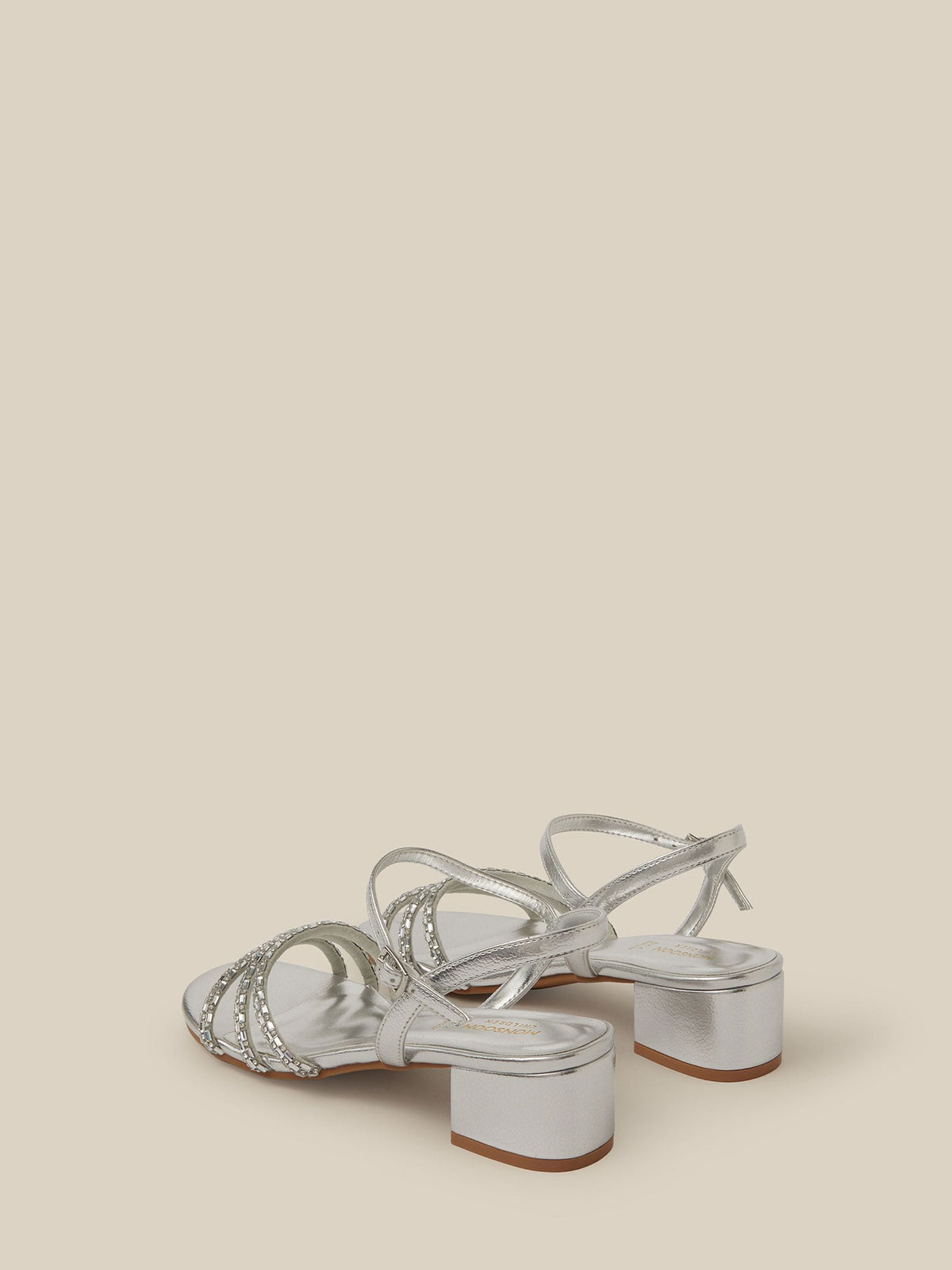 Monsoon Silver Embellished Strap Metallic Heels - image 3