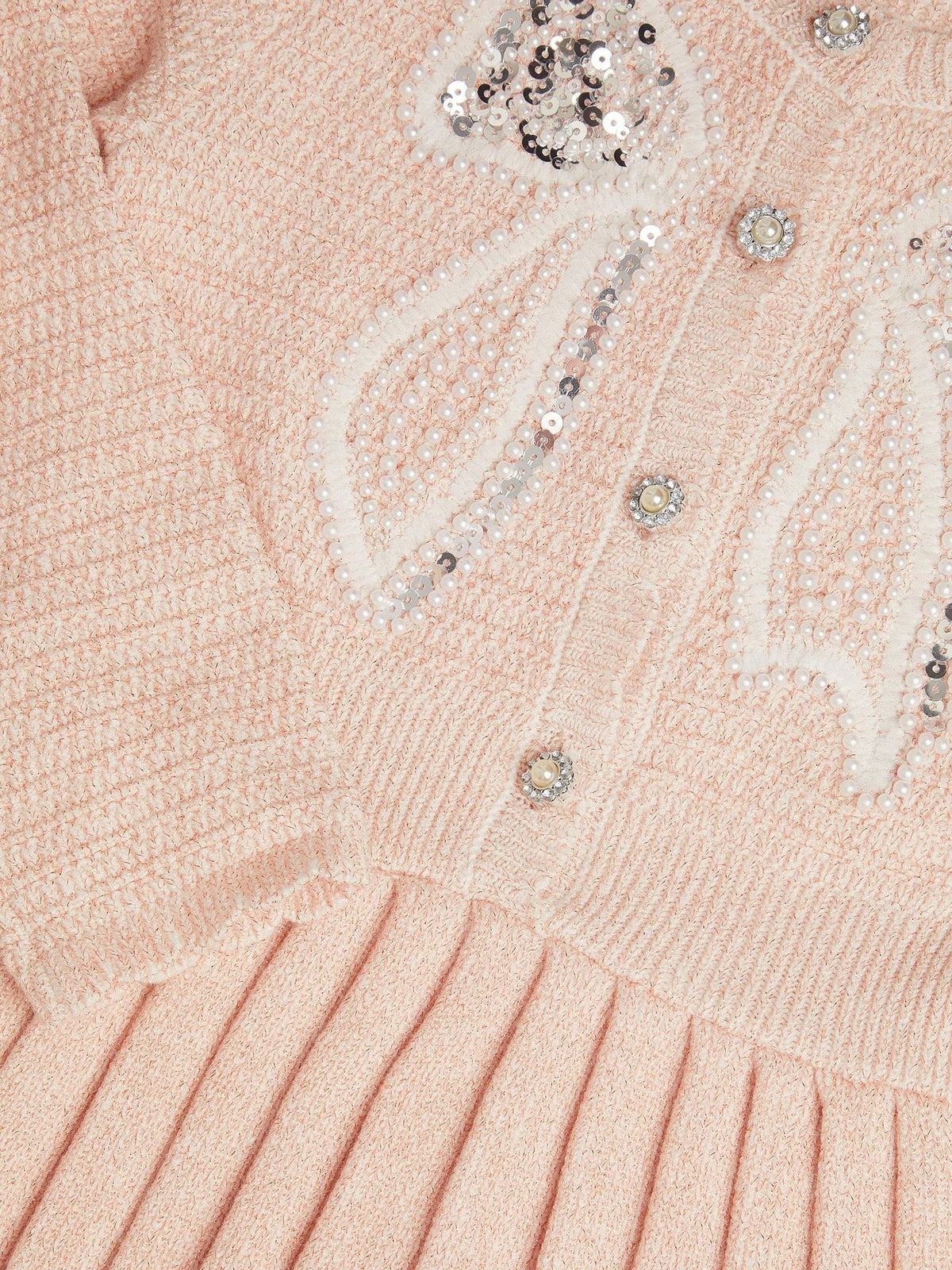 Monsoon Pink Bow Embellished Knitted Dress - image 3