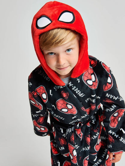 Dsiney Kidz - Brand Threads Black Spiderman Fleece Robe image 1