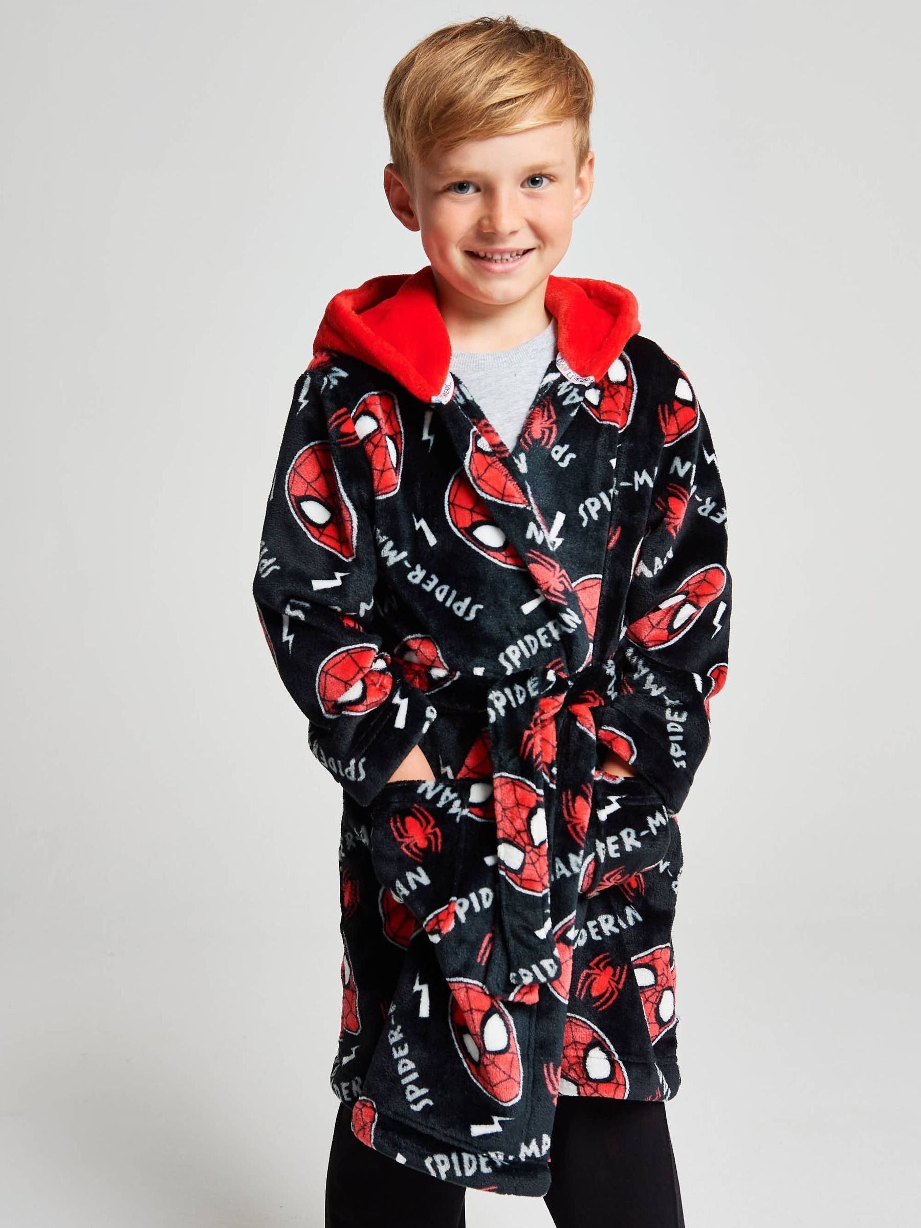 Dsiney Kidz - Brand Threads Black Spiderman Fleece Robe image 4